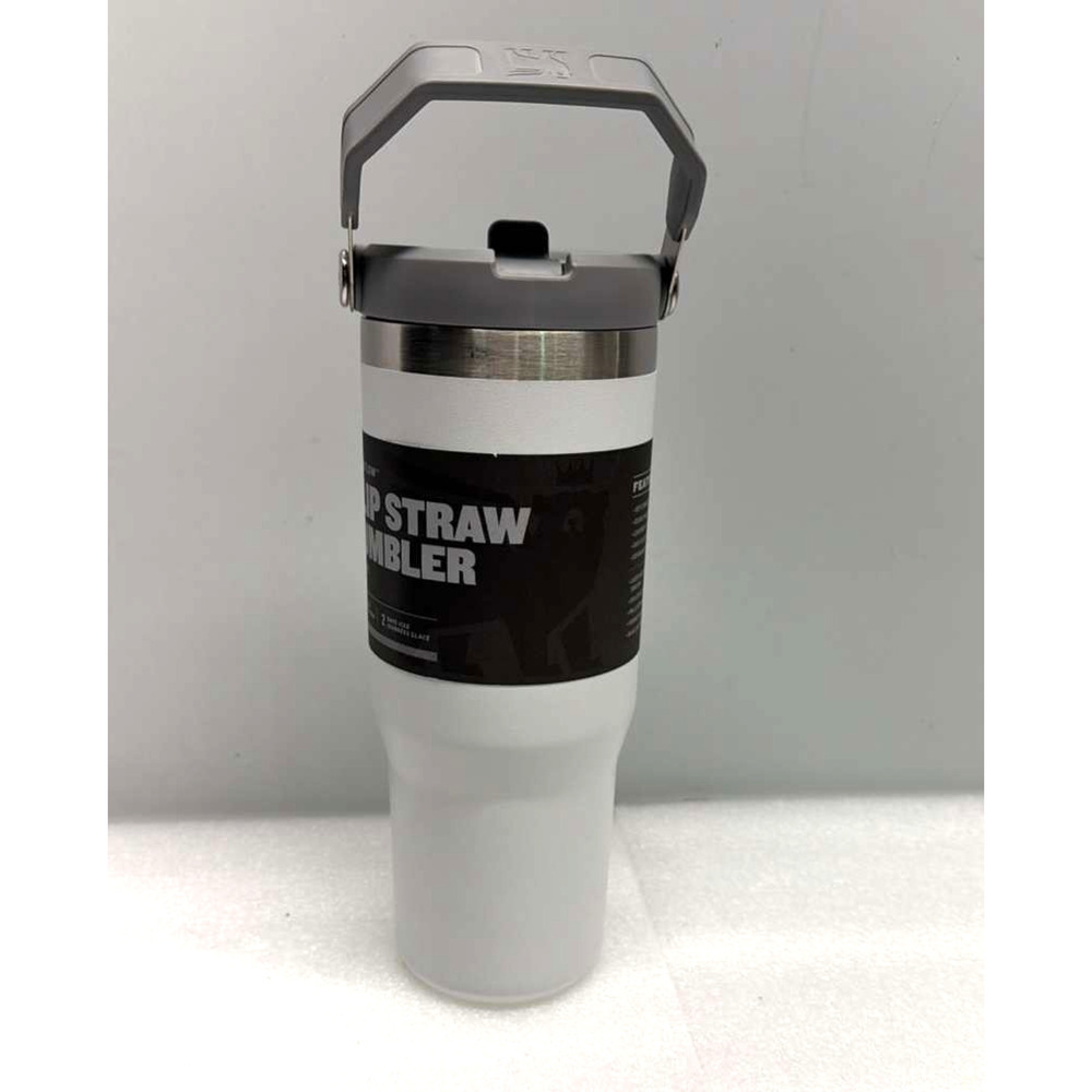 STANLEY 30 oz ICEFLOW Flip Straw BPA-FREE Stainless Steel TUMBLER in Polar White - Picture 2 of 2